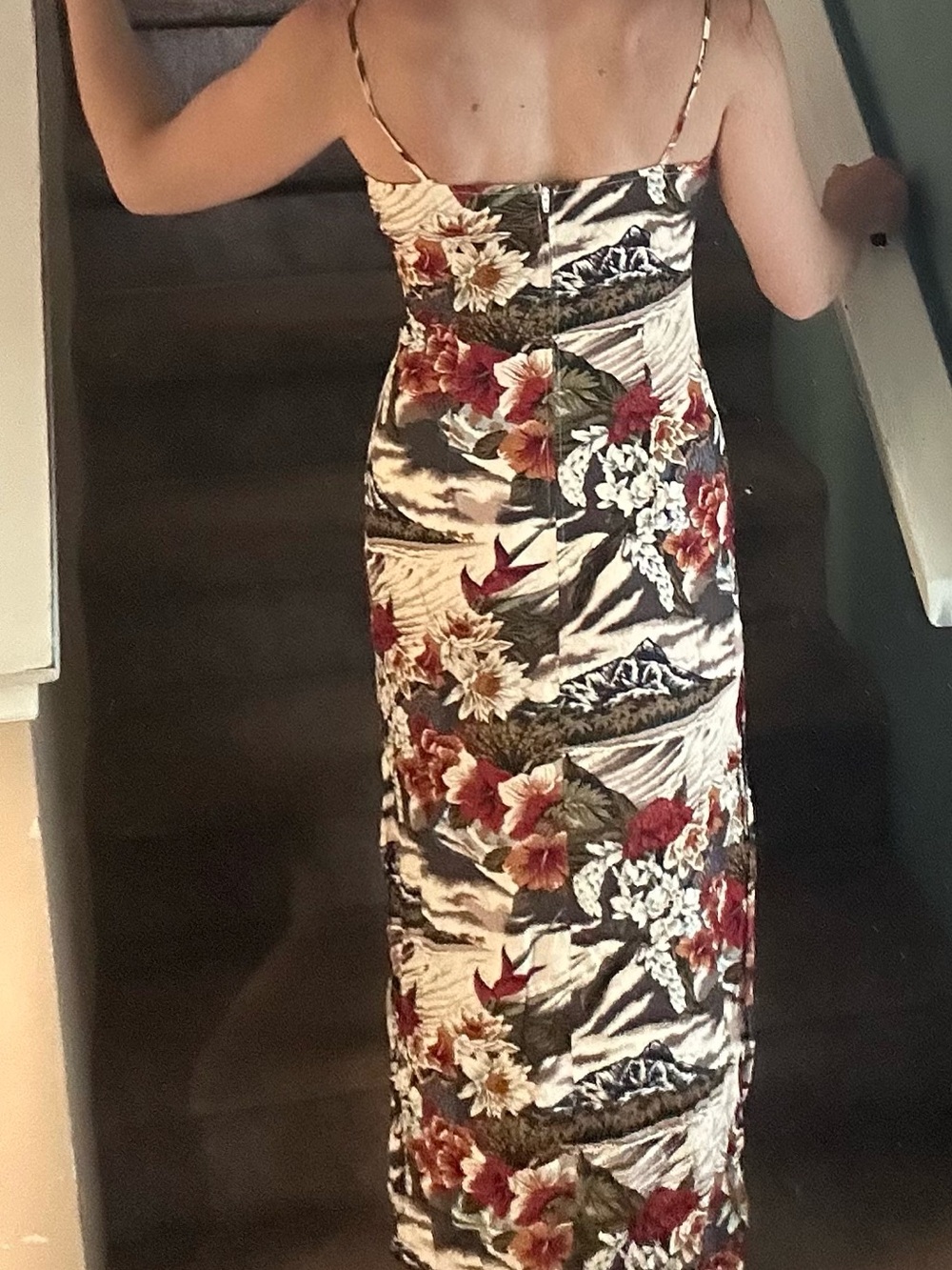 Ultra Flirt Floral Maxi Slip Dress - Black, Cream & Red - Picture 2 of 3